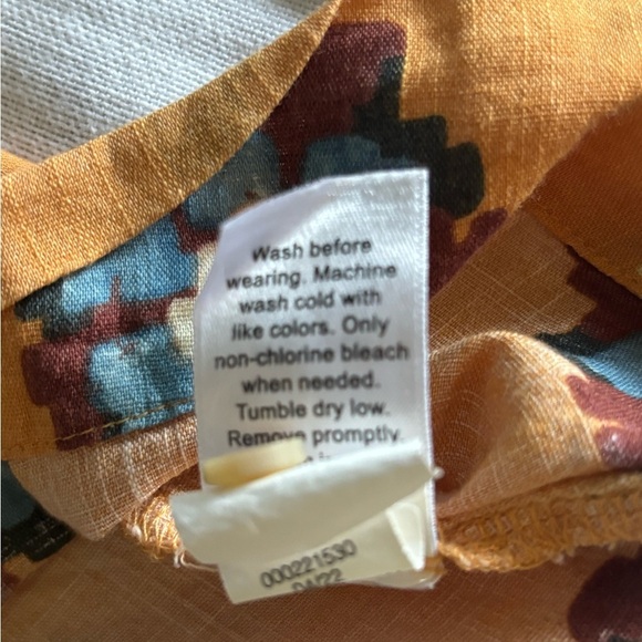 Women’s Sonoma Colorful short sleeve blouse. L Burnt Orange. - Picture 3 of 10